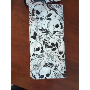 Halloween day of the Dead skull spider web rose kitchen towel brand new Tahari